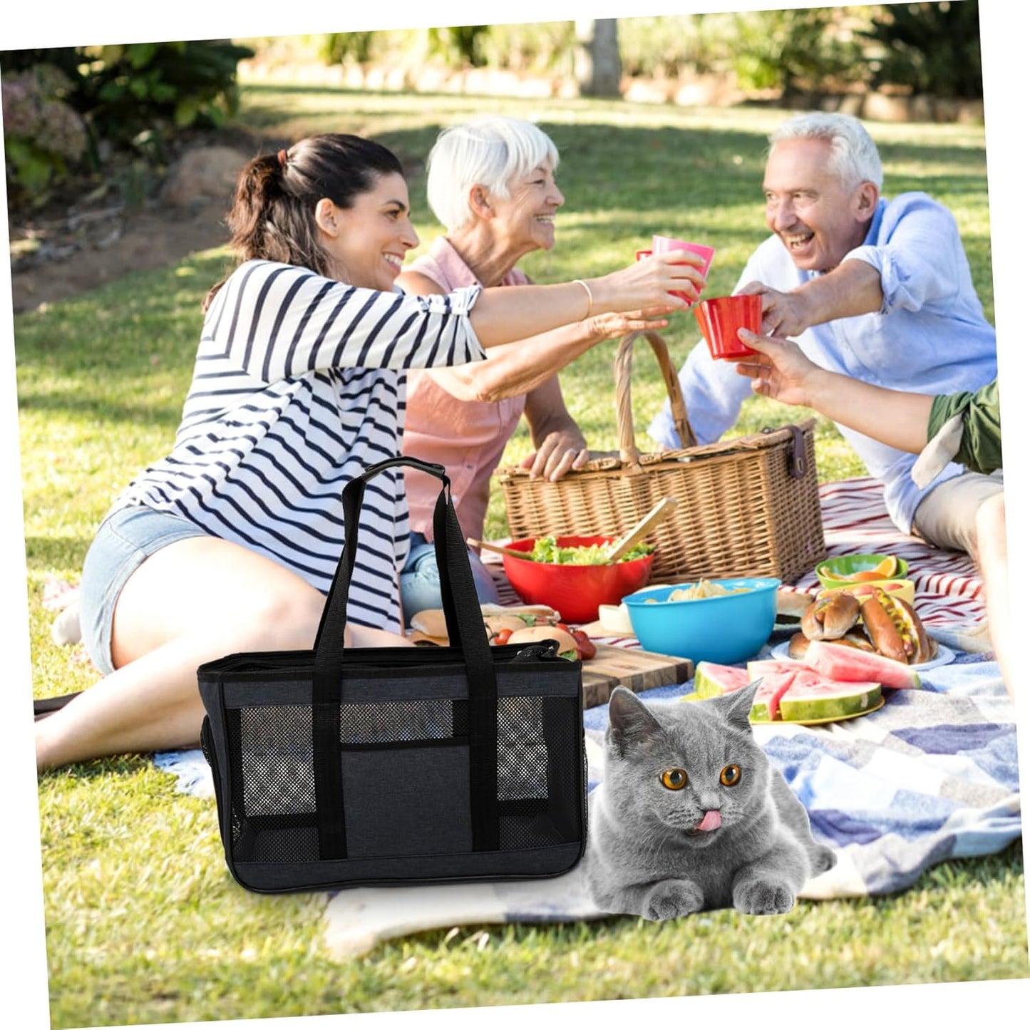 BESPORTBLE Durable Pet Carrier Bag for Outdoor Breathable Cat Travel Tote Small Cat Carrier Zipper