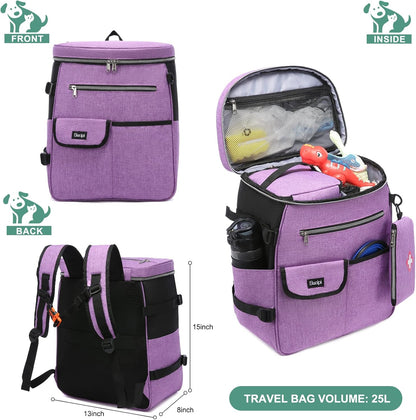 Dog Travel Bag for Supplies Sucipi 7 PC Set Dog Travel Backpack Airline Approved Tote Organizer with Pet First Aid Pouch, Large Weekend Dog Travel Bag&Travel Accessories for Traveling Hiking Camping