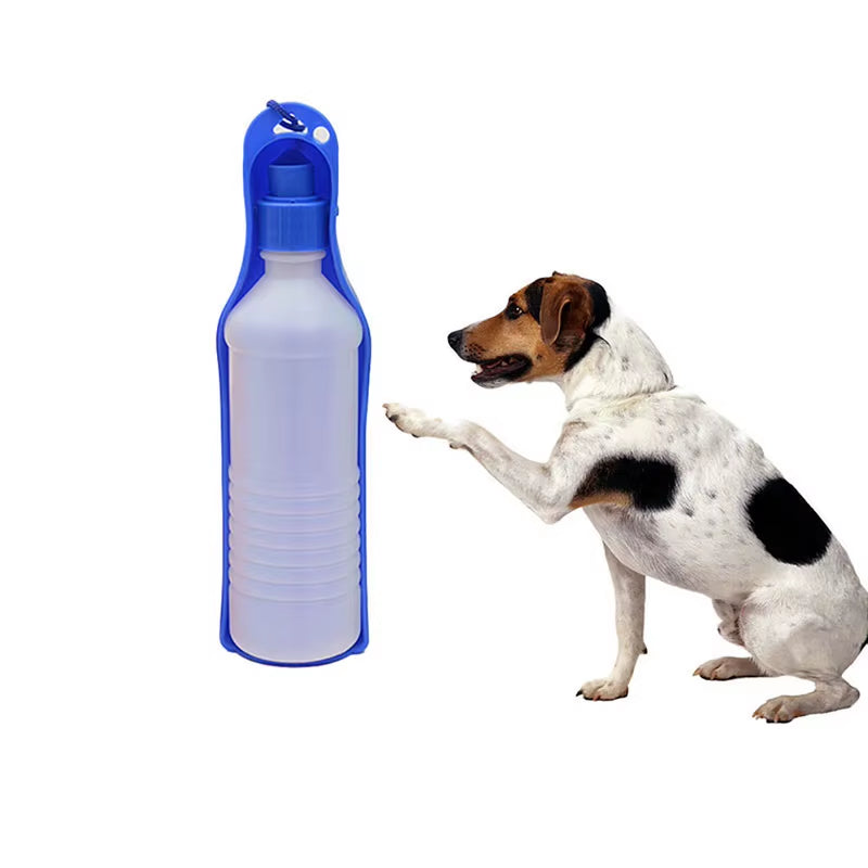 Pet Folding Drinker 500ML/250ML Pet Dog Cat Drinking Bowl Pet Travel Drinker Plastic Water Bottle Outdoor Travel Portable Bottle