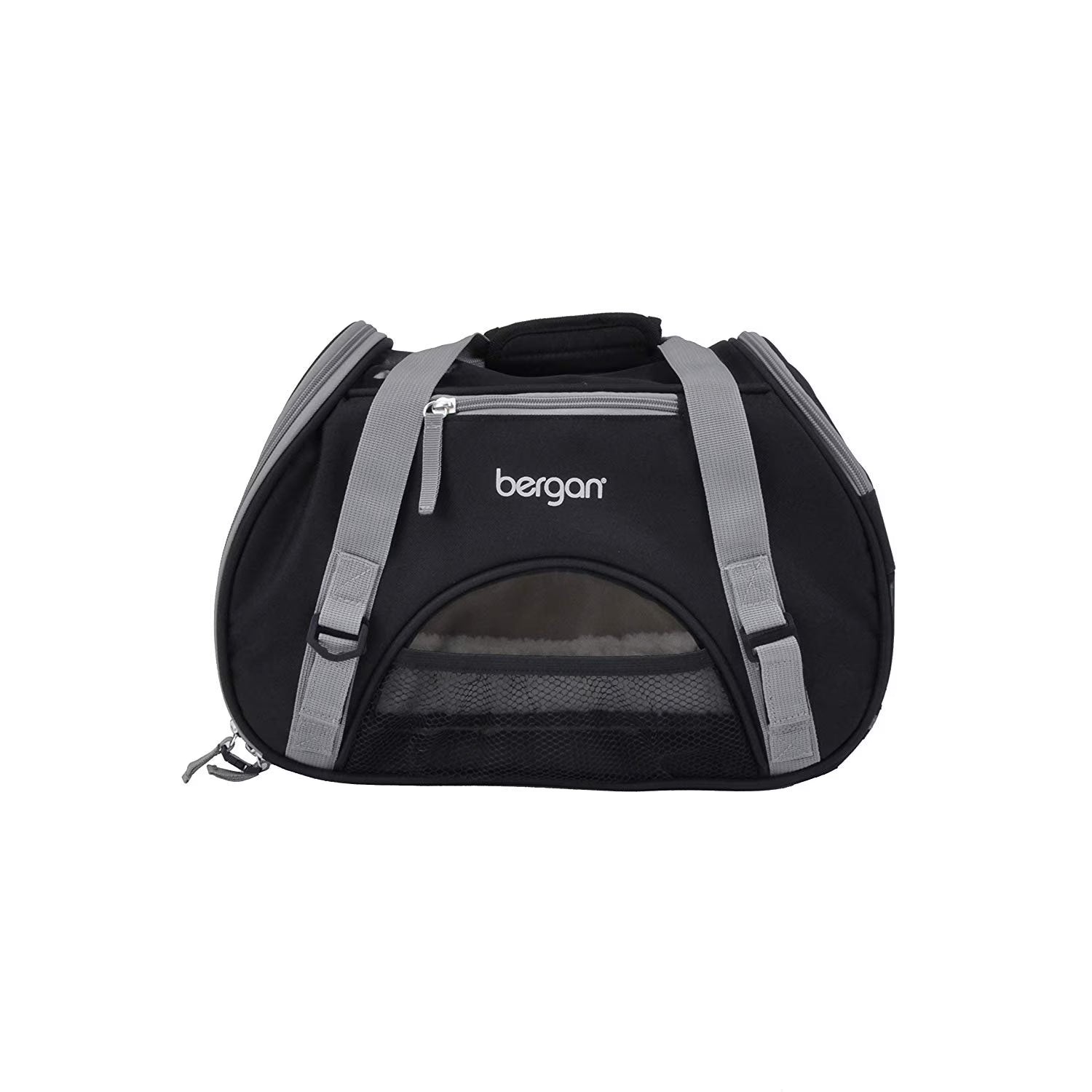 Comfort Carrier - Cat and Dog Carrier - Black and Grey, 16" X 8" X 11"