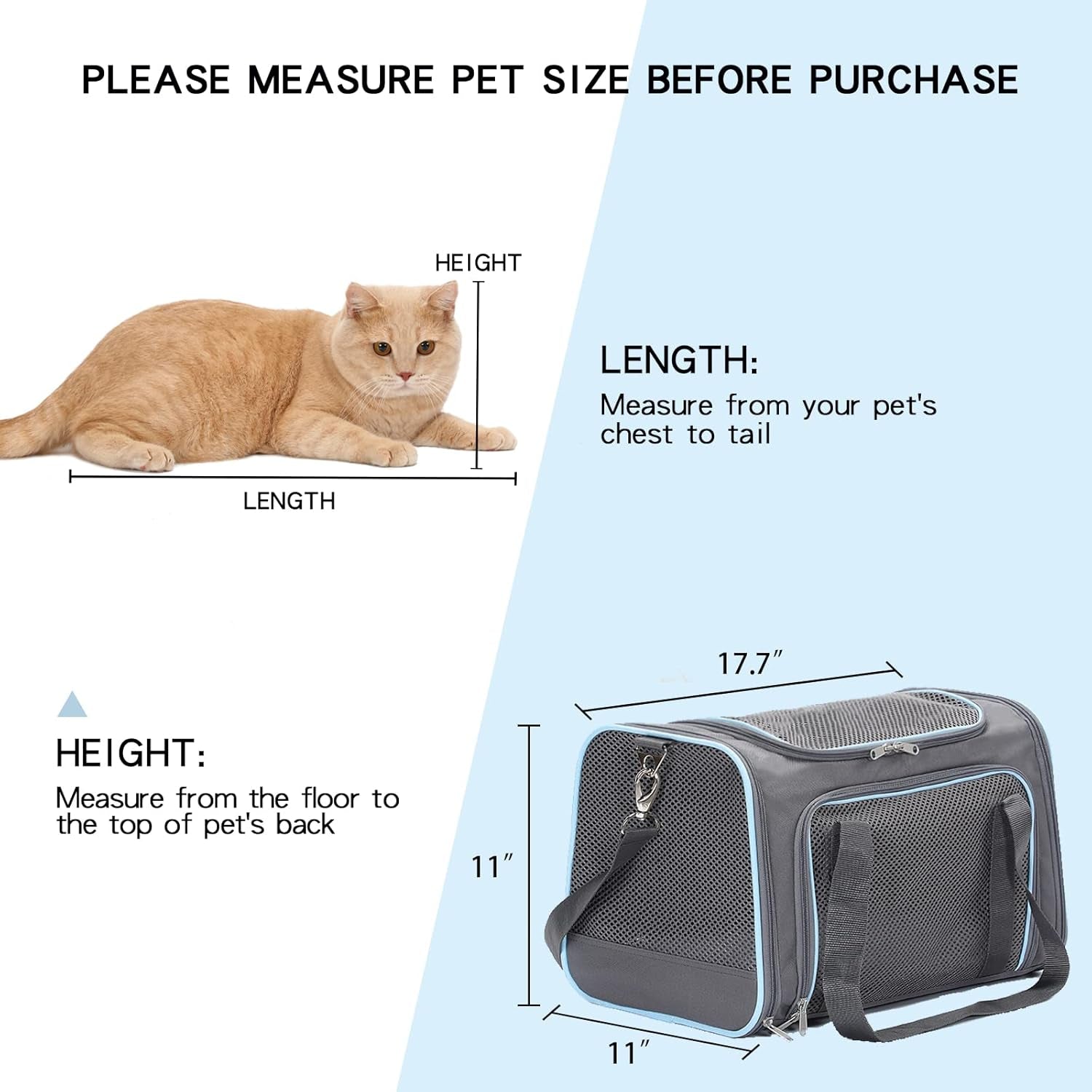 A4Pet Airline Approved Cat Carrier Dog Carriers, Soft-Sided Portable Pet Travel Washable Carrier for Dogs