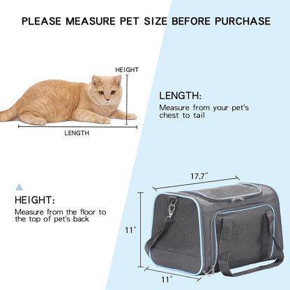 A4Pet Airline Approved Cat Carrier Dog Carriers, Soft-Sided Portable Pet Travel Washable Carrier for Dogs