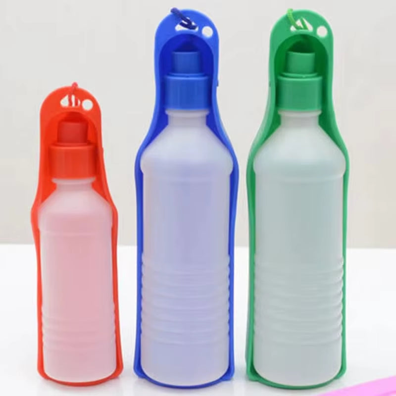 Pet Folding Drinker 500ML/250ML Pet Dog Cat Drinking Bowl Pet Travel Drinker Plastic Water Bottle Outdoor Travel Portable Bottle