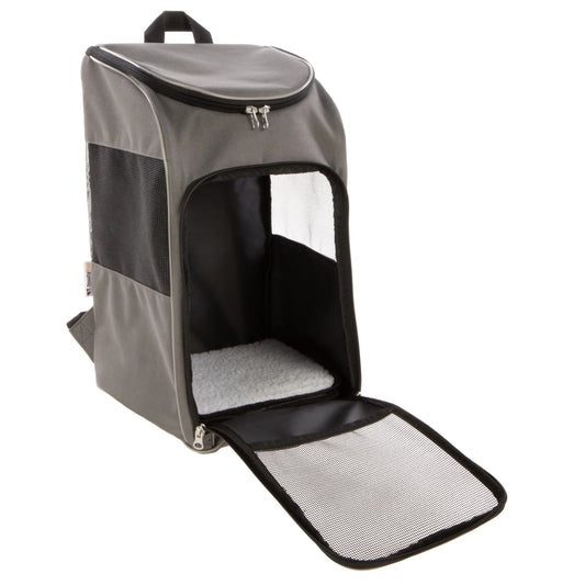 Medium Cat & Dog Travel Pet Backpack, Gray, 16 Lb Limit