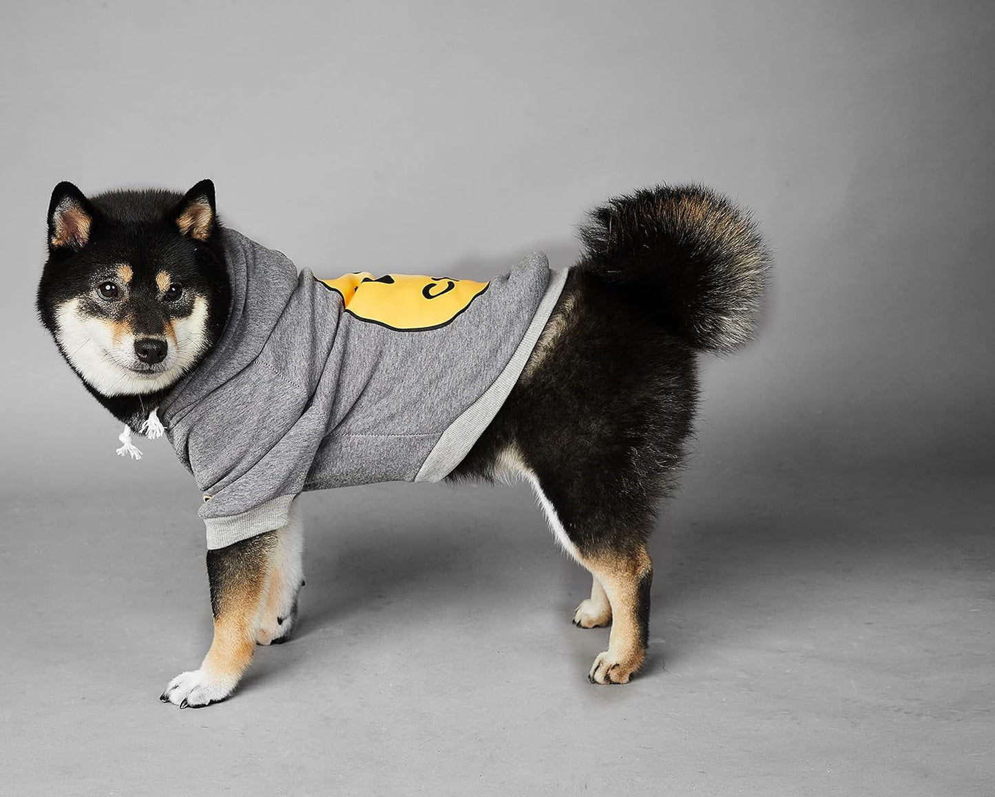 Chochocho Smiley Dog Hoodie Stylish Dog Clothes Smiley Face Sweater Cotton Sweatshirt Fashion Outfit for Dogs Cats Puppy Small Medium Large (X-Large, Grey)