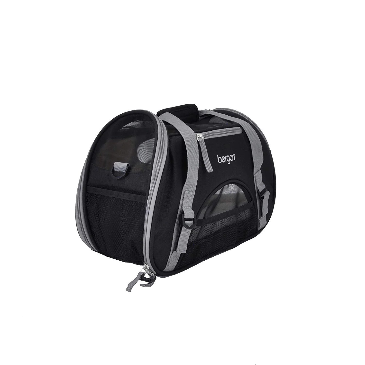 Comfort Carrier - Cat and Dog Carrier - Black and Grey, 16" X 8" X 11"