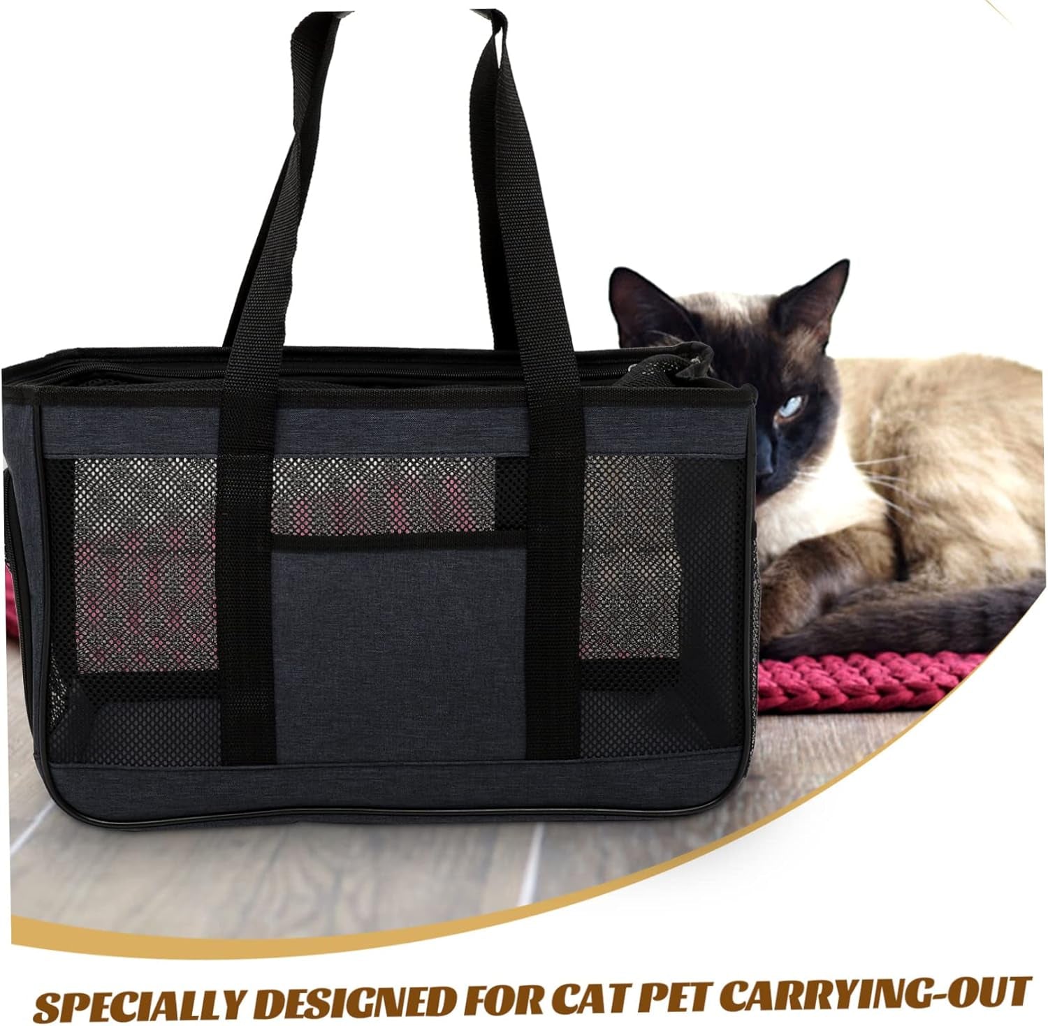 BESPORTBLE Durable Pet Carrier Bag for Outdoor Breathable Cat Travel Tote Small Cat Carrier Zipper